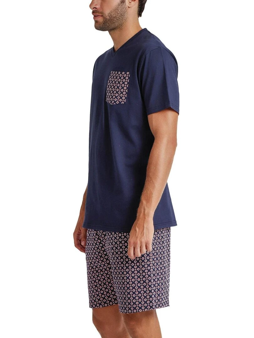 Pyjama short t shirt Panot Antonio Miro   Bleu marine