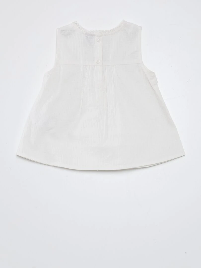 Blouse avec broderies blanc