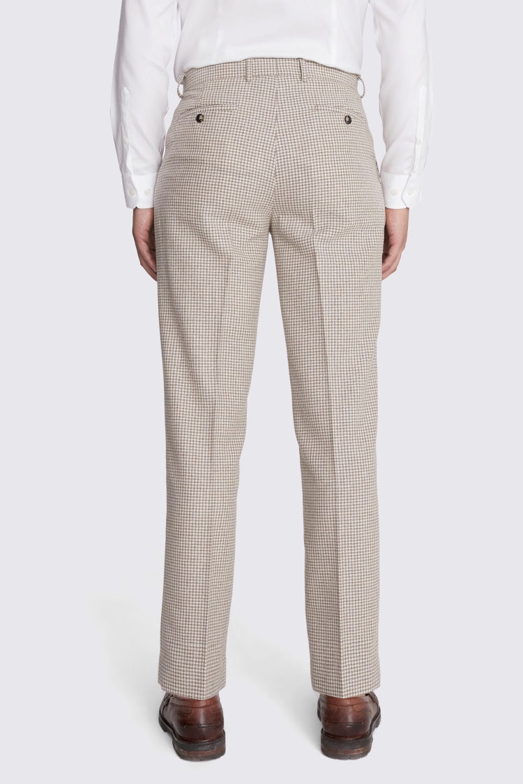 Regular Fit Taupe Houndstooth Trousers Buy Online at Moss