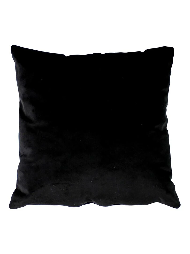 Coussin en velours avec zip déco Noir