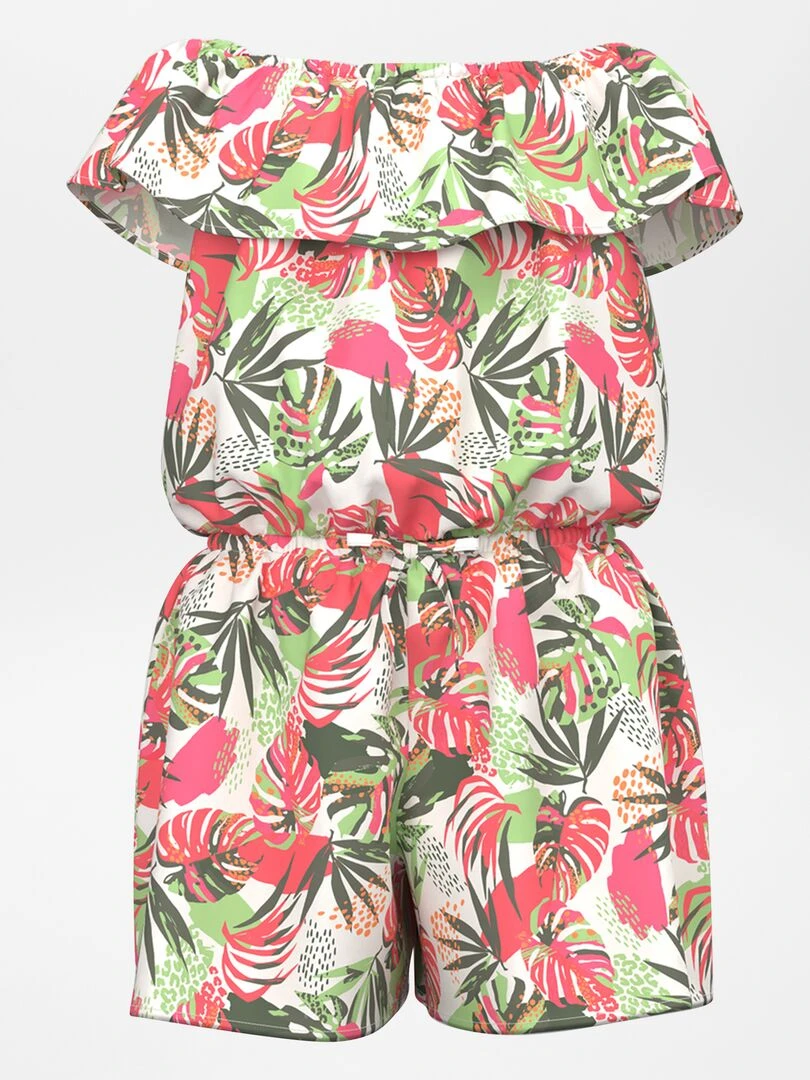 Combi short à haut volanté Orange