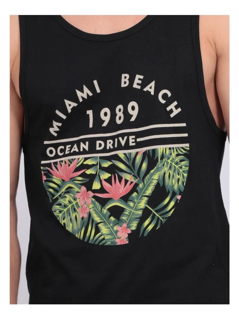 Débardeur col rond pur coton NOSTA   Noir