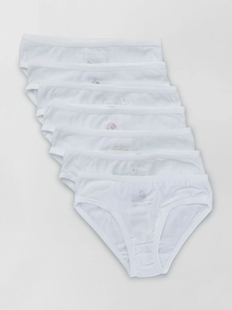 Lot de 7 culottes avec semainier blanc