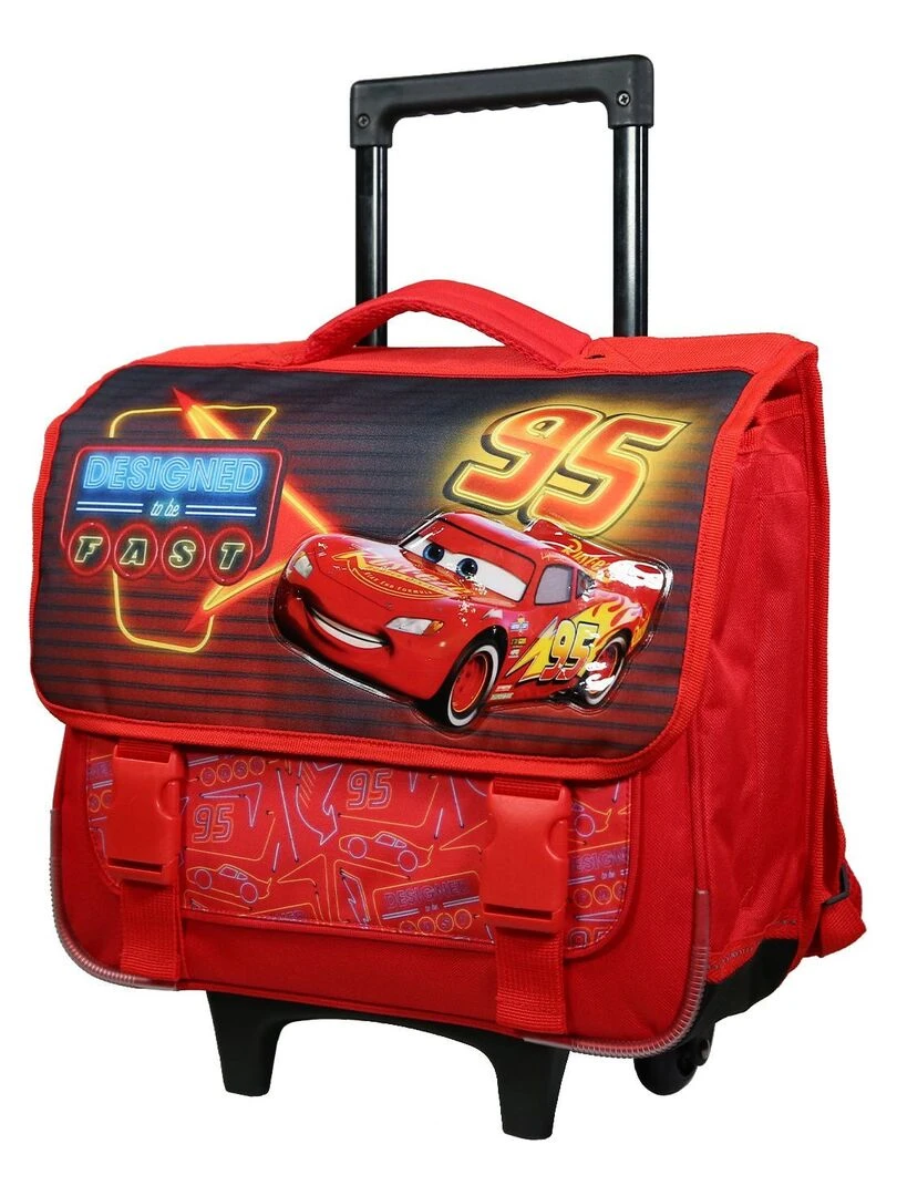 BAGTROTTER Cartable à roulettes 38 cm Disney Cars Rouge Rouge