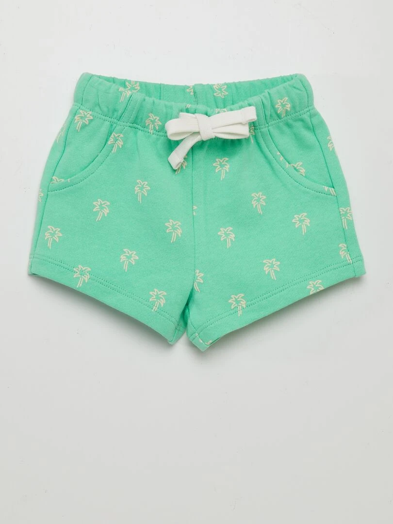 Lot de 2 shorts en molleton fin   Vert/rouge