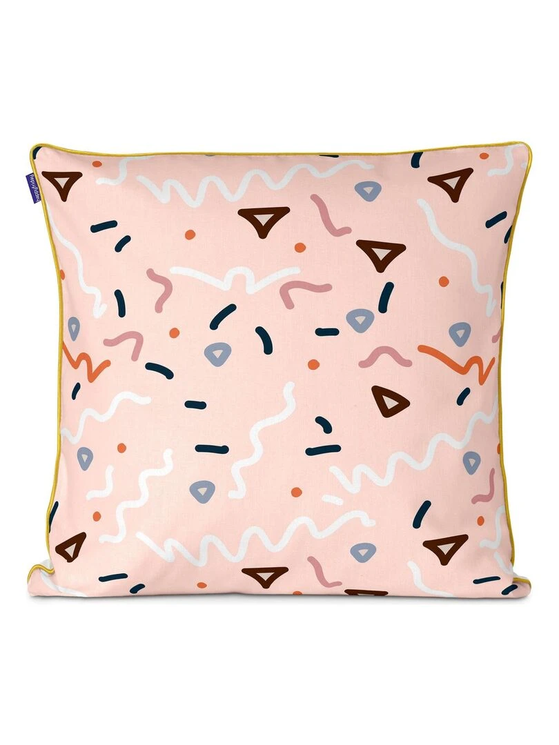 Housse de coussin décoratif Silhouette "Happyfriday"   Blanc