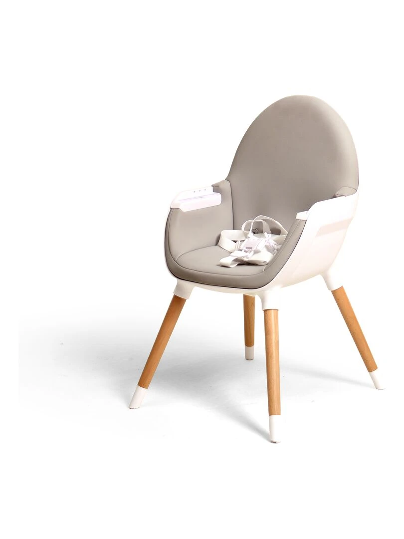 WEBABY Chaise haute Blanc et Gris Gris