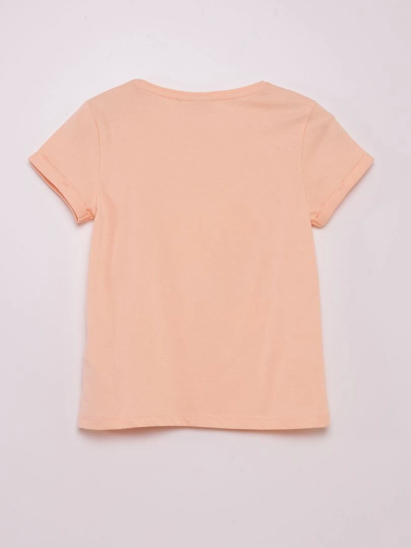 T shirt imprimé 'LOL'   Corail