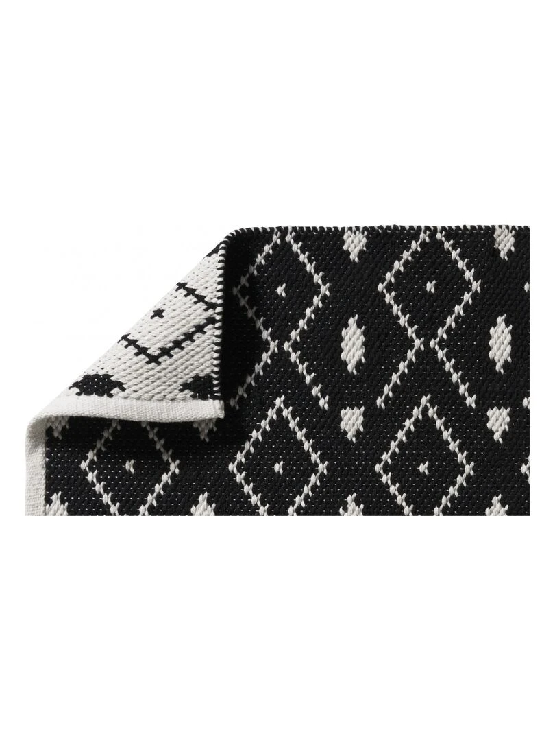 Guy Levasseur   Tapis de bain en coton fantaisie noir et blanc   Noir