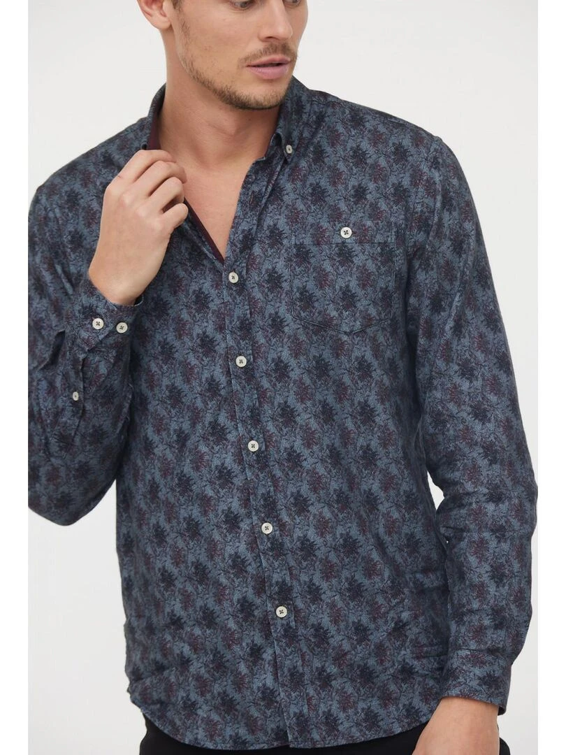 Lee Cooper   Chemise manches longues coton regular DOLANO   Bleu marine