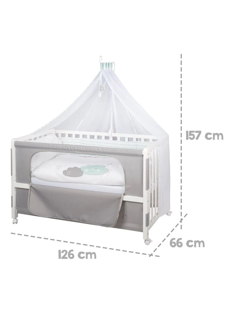 ROBA Lit Cododo Happy Cloud 60 x 120 cm + Équipement Complet   Blanc