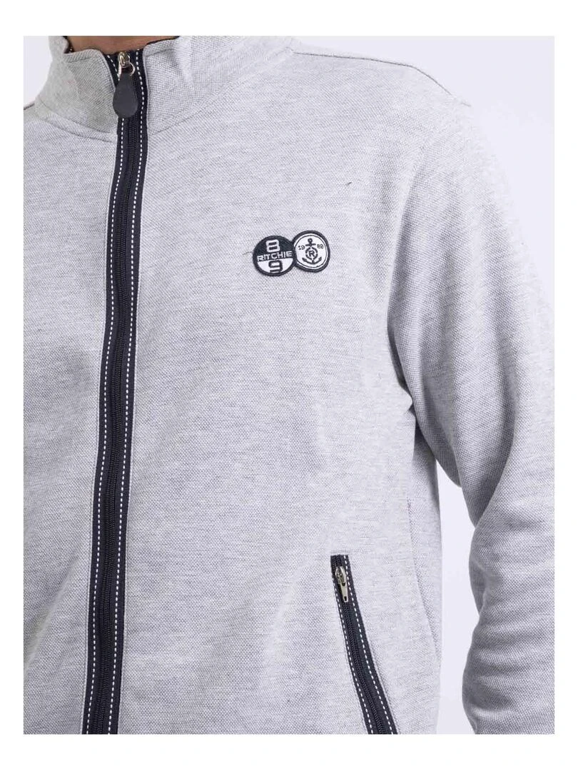 Sweat zippé col montant WALBEACH   Gris