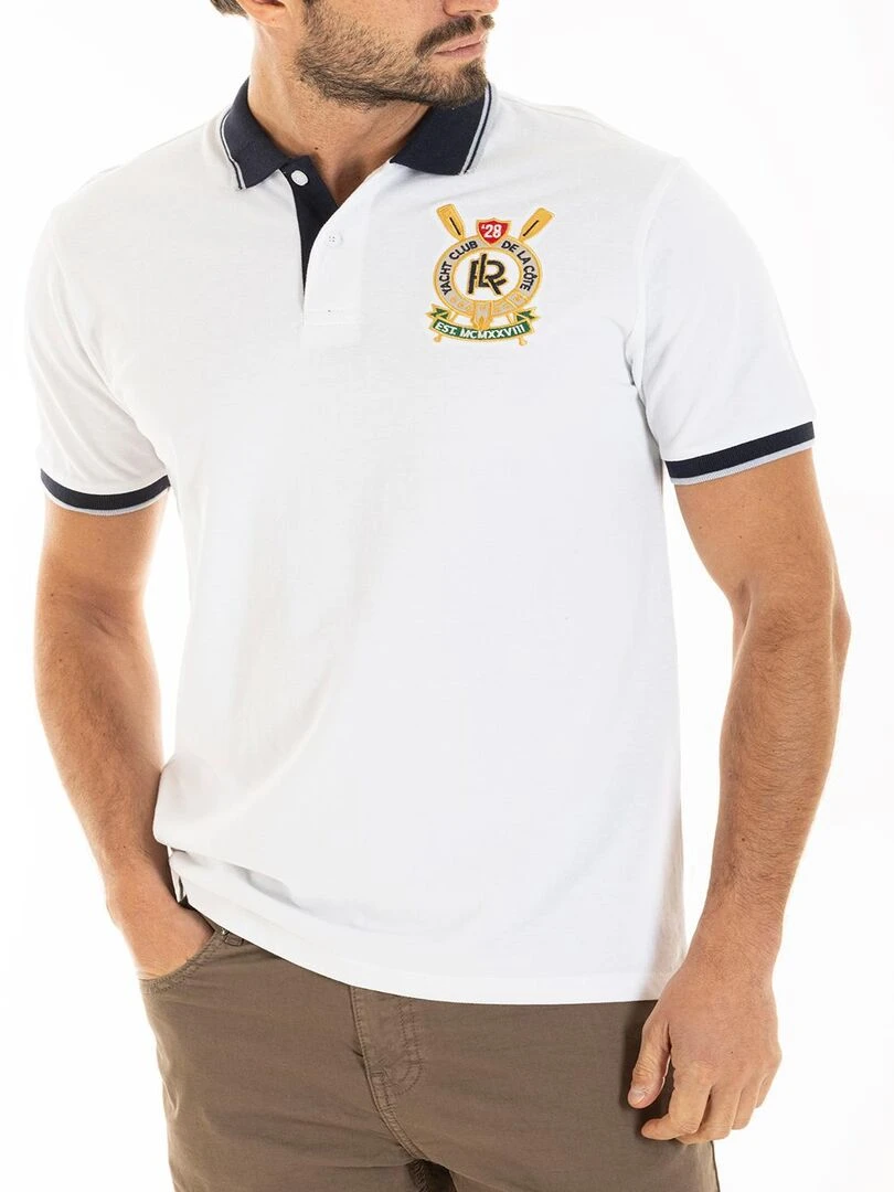 Polo yachting brodé CALLUM 'Rica Lewis' Blanc
