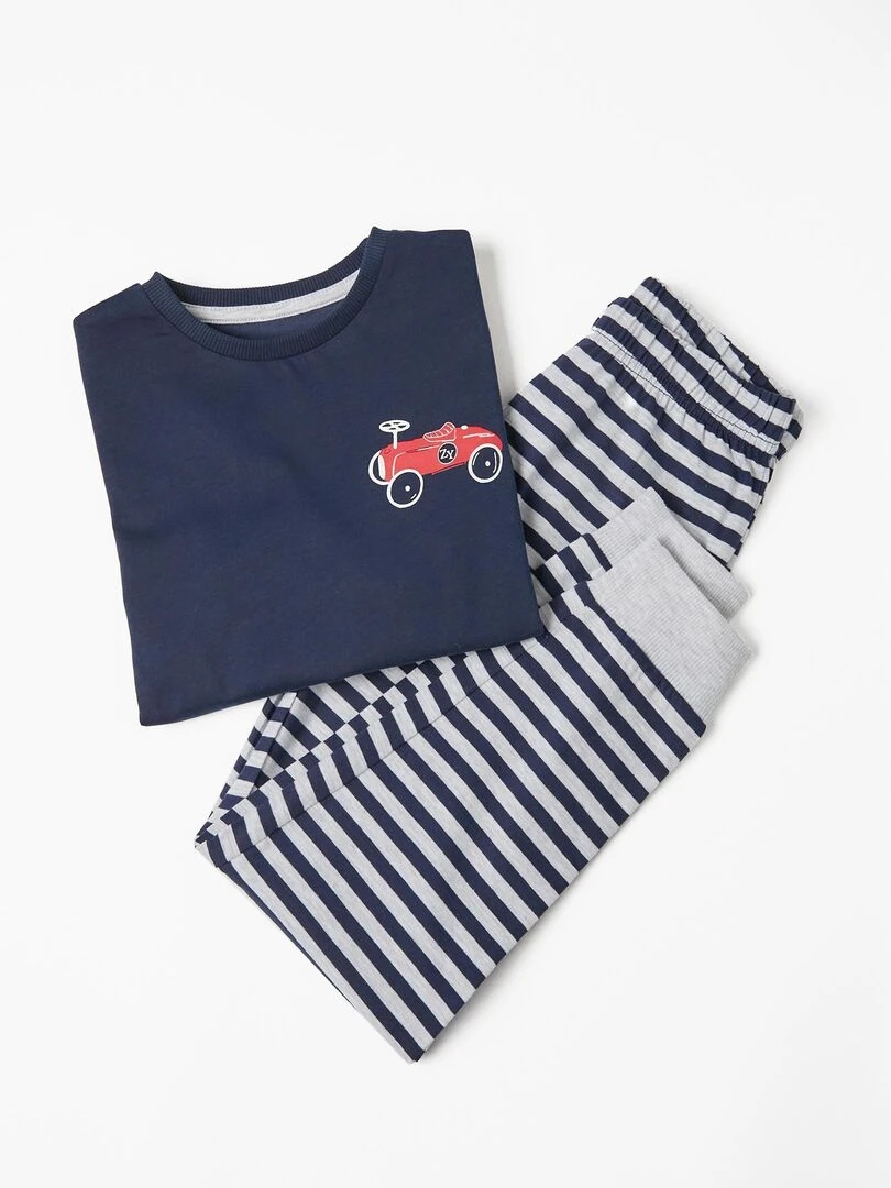 Pyjama en Coton Garçon 'Voiture de Course' manches longues  ESSENTIALS LINE   Bleu foncé