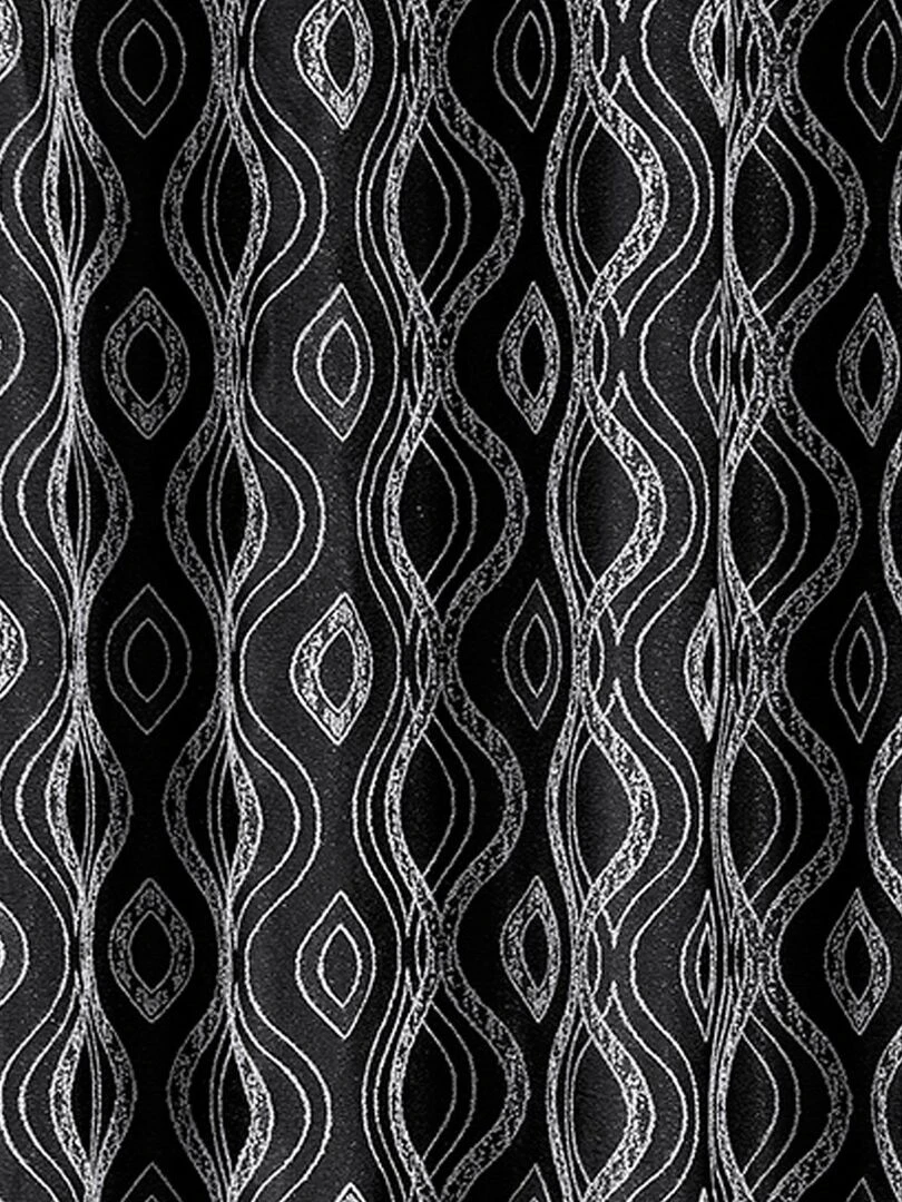 Paire de rideaux obscurcissant à motifs   Noir