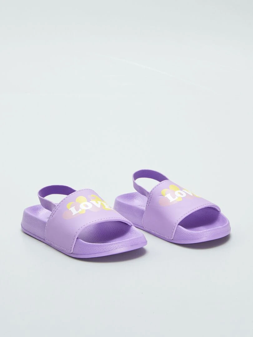 Sandales imprimées à bride élastique Violet