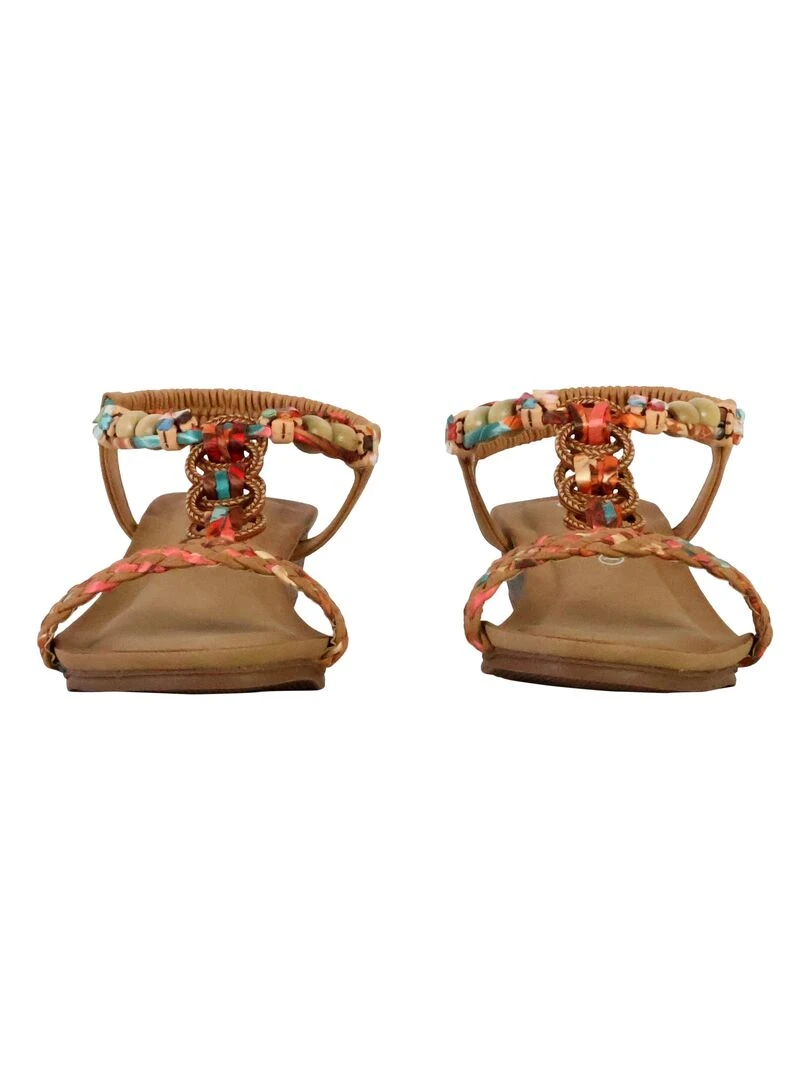 Sandales Compensées à Elastique The Divine Factory   Marron