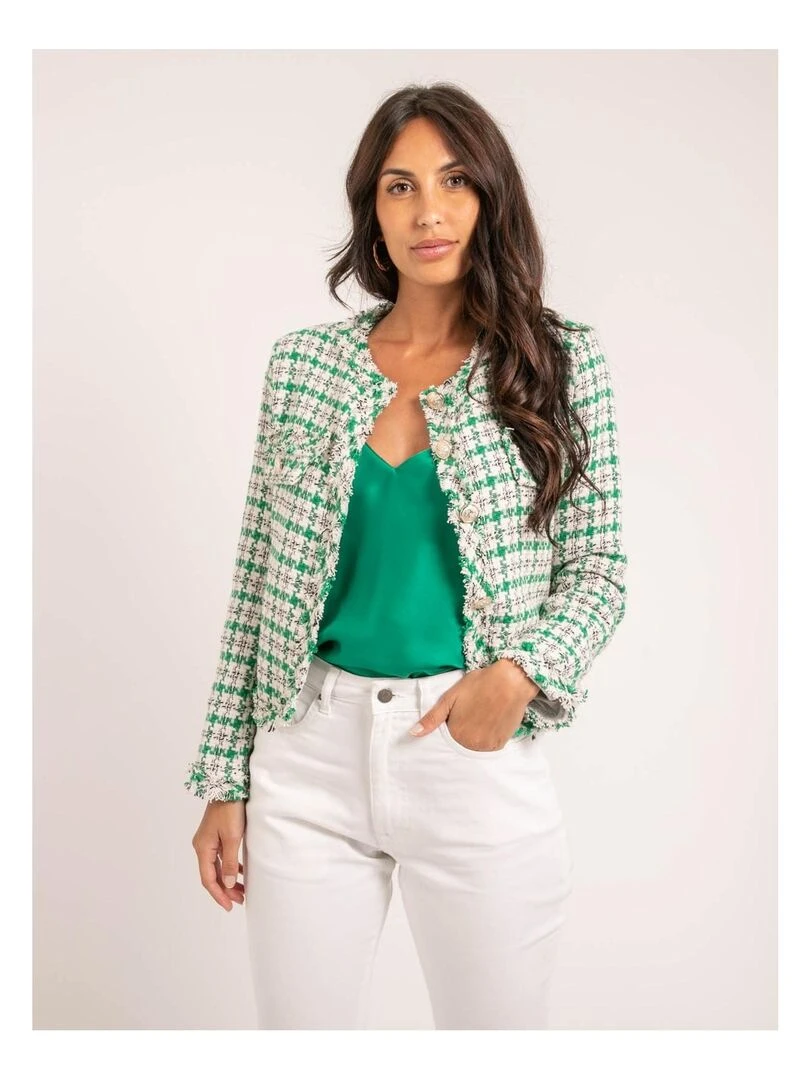 Veste tweed ULMAN Vert