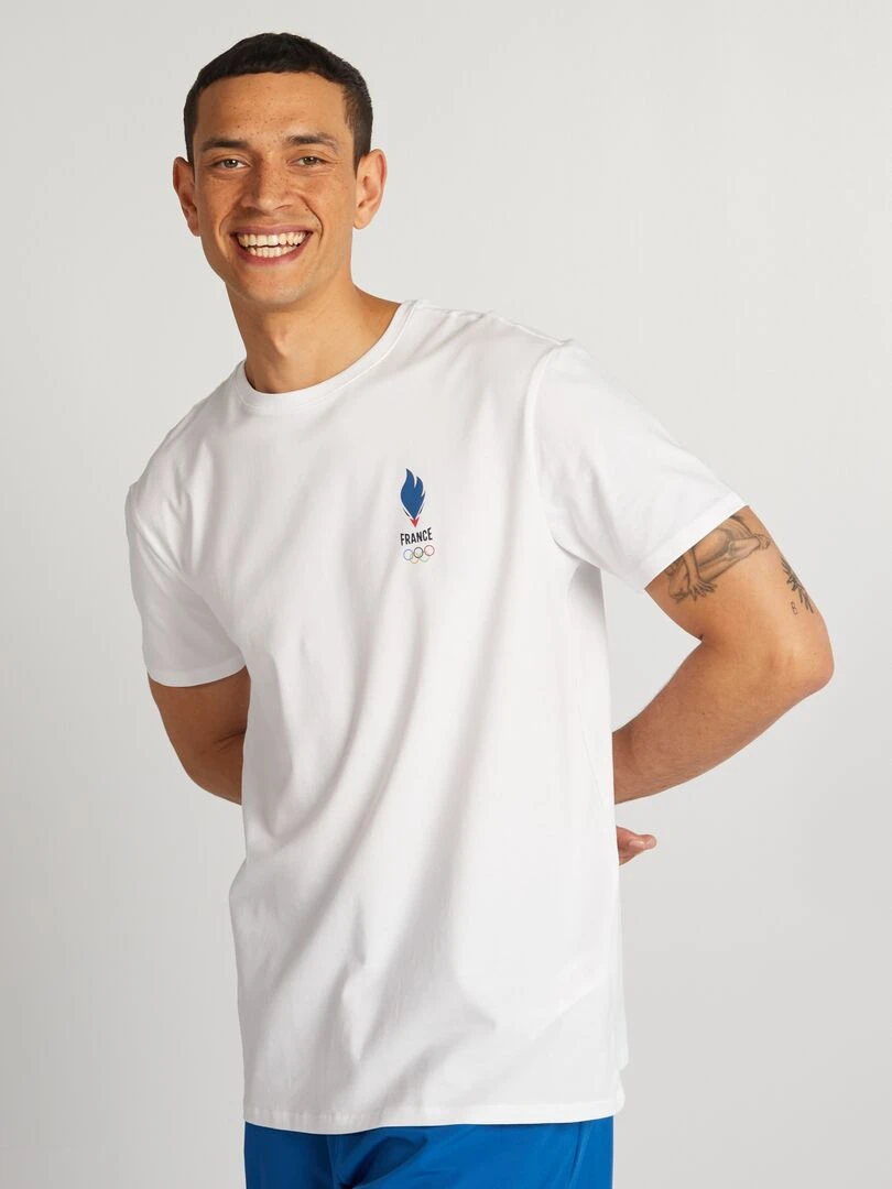 T shirt en jersey   Equipe de France Olympique   Blanc