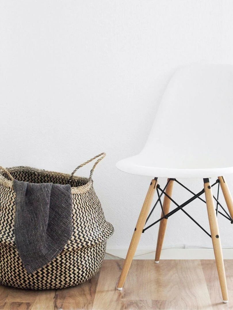 Panier tressé motif contrasté   Noir