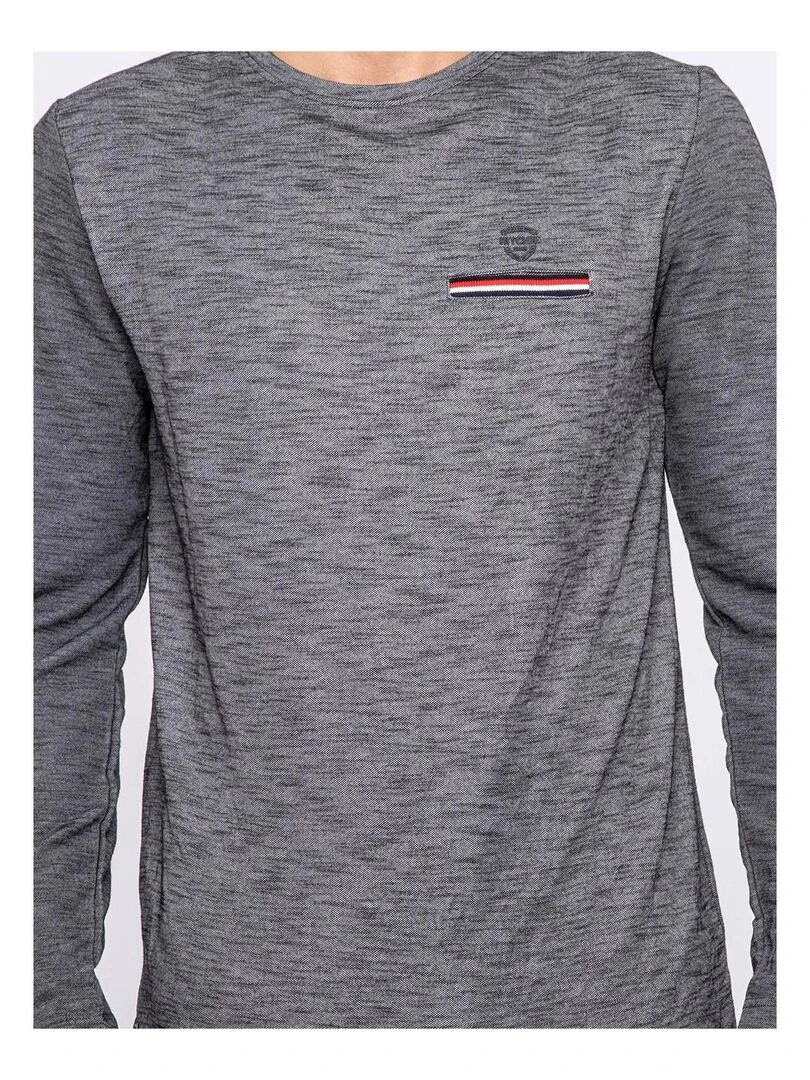 T shirt manches longues col rond JAWANE   Noir