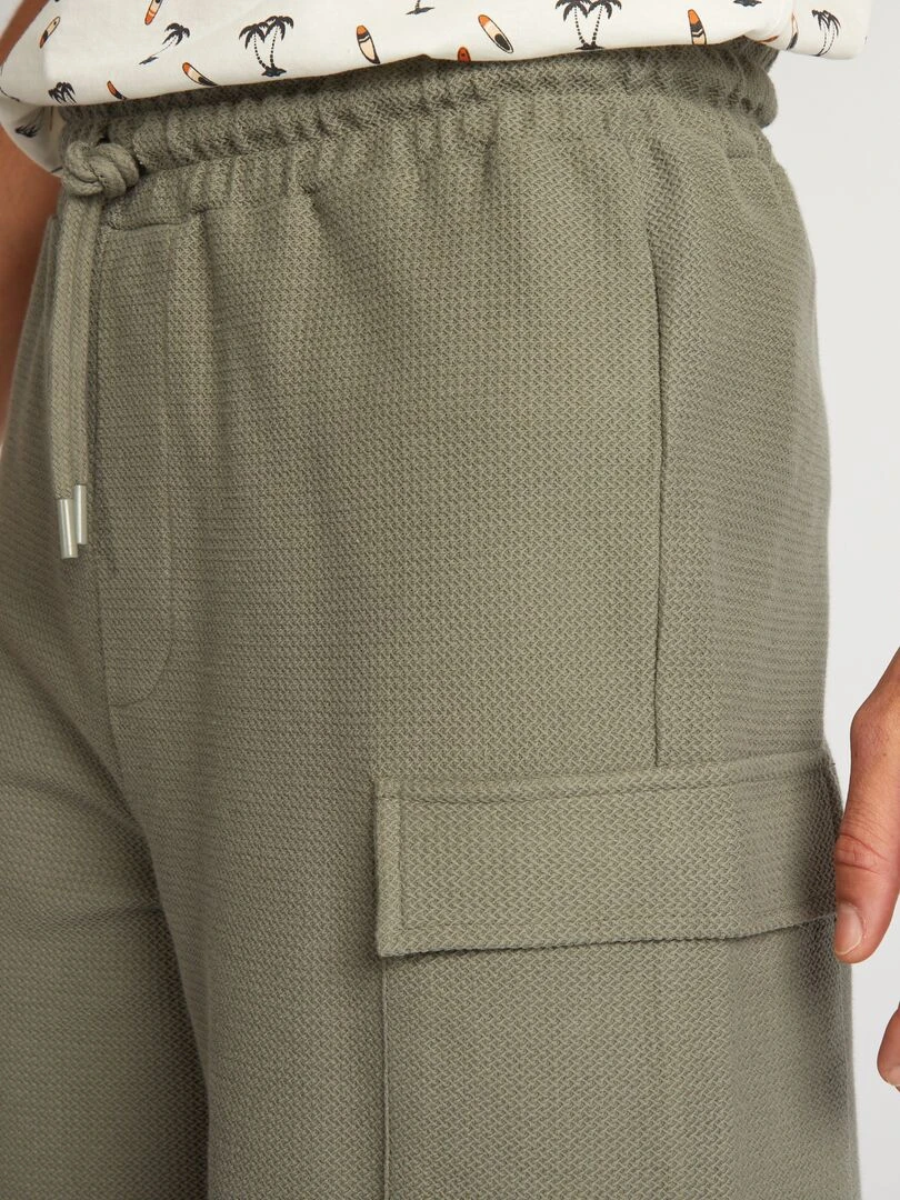 Bermuda en piqué de coton avec poches   Vert