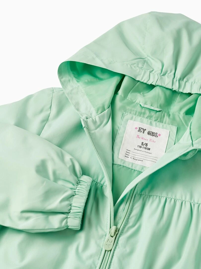 Manteau Coupe Vent avec Capuche pour Fille  THE WAVE TRIBE   Vert clair