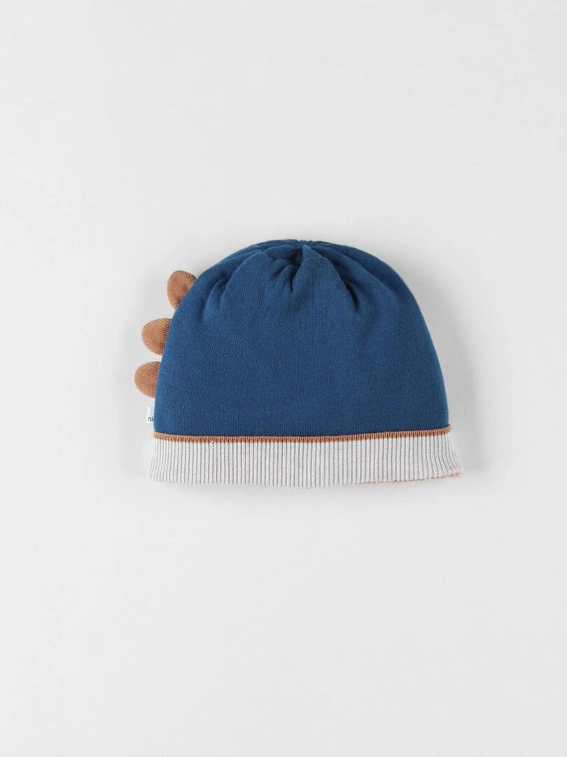Bonnet dino en tricot canard Noukie's Bleu