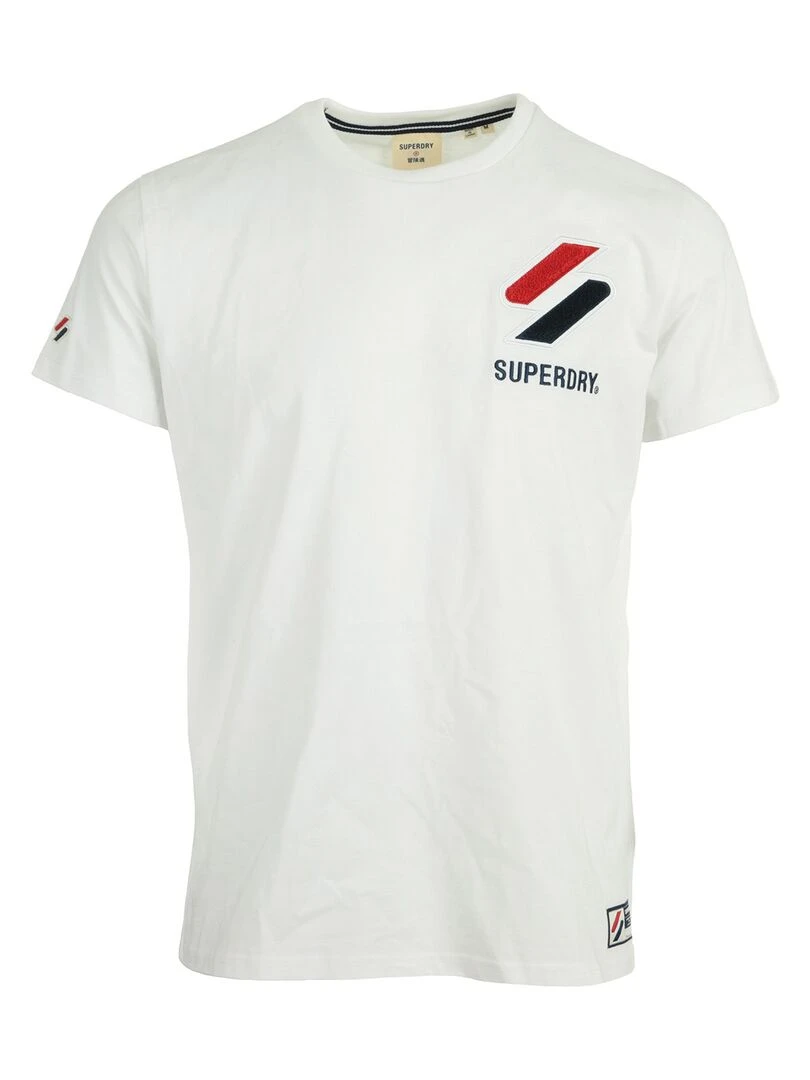 T shirt Superdry Sportstyle Chenille Tee Blanc