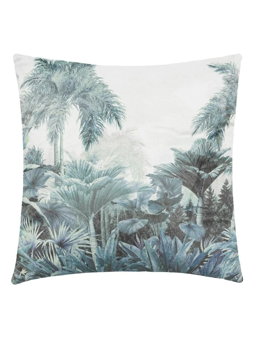 Coussin velours 40x40 cm Jungle Bleu