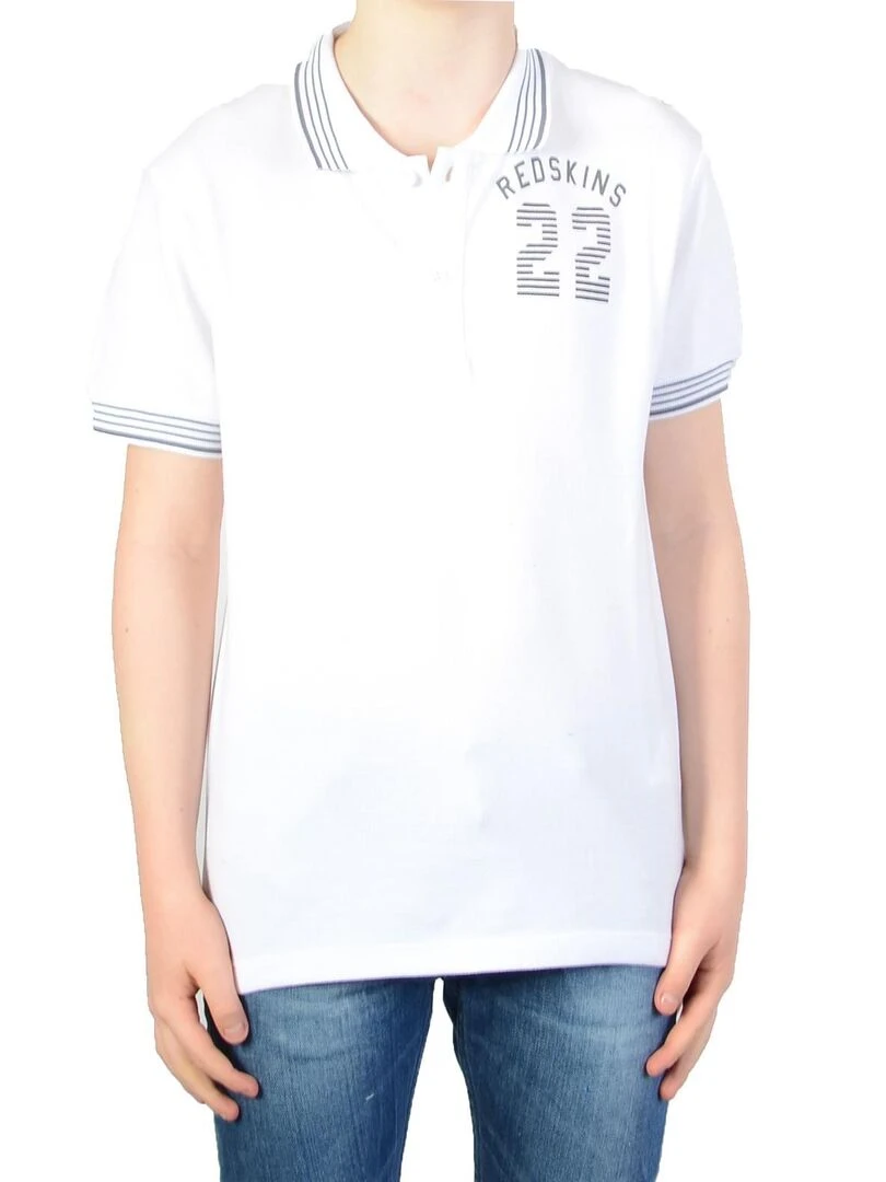 Polo redskins Enfant Wayne Pique White Blanc