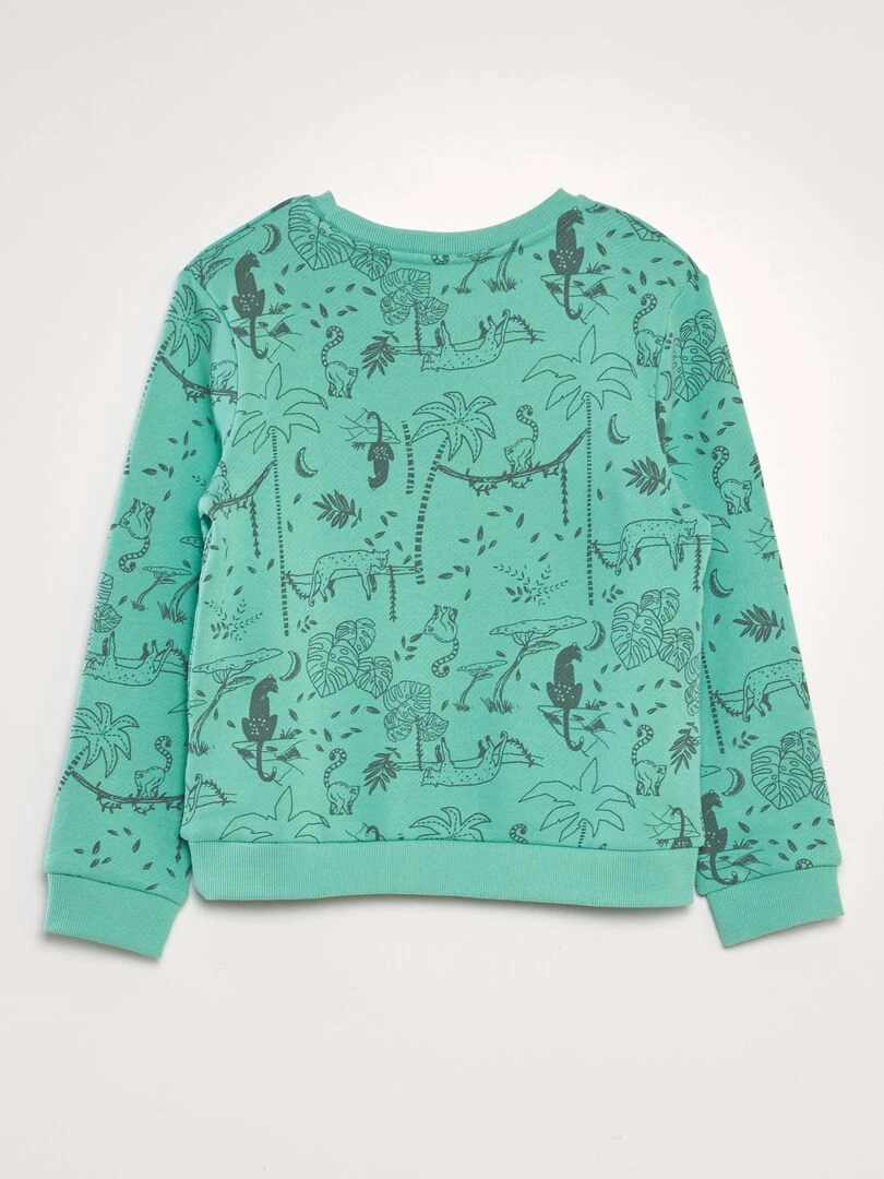 Sweat imprimé en french terry Vert