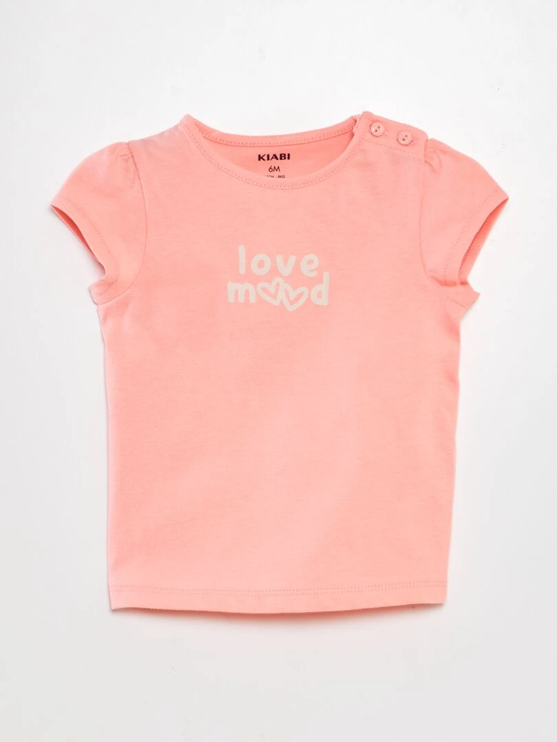 Tee shirt imprimé message Rose