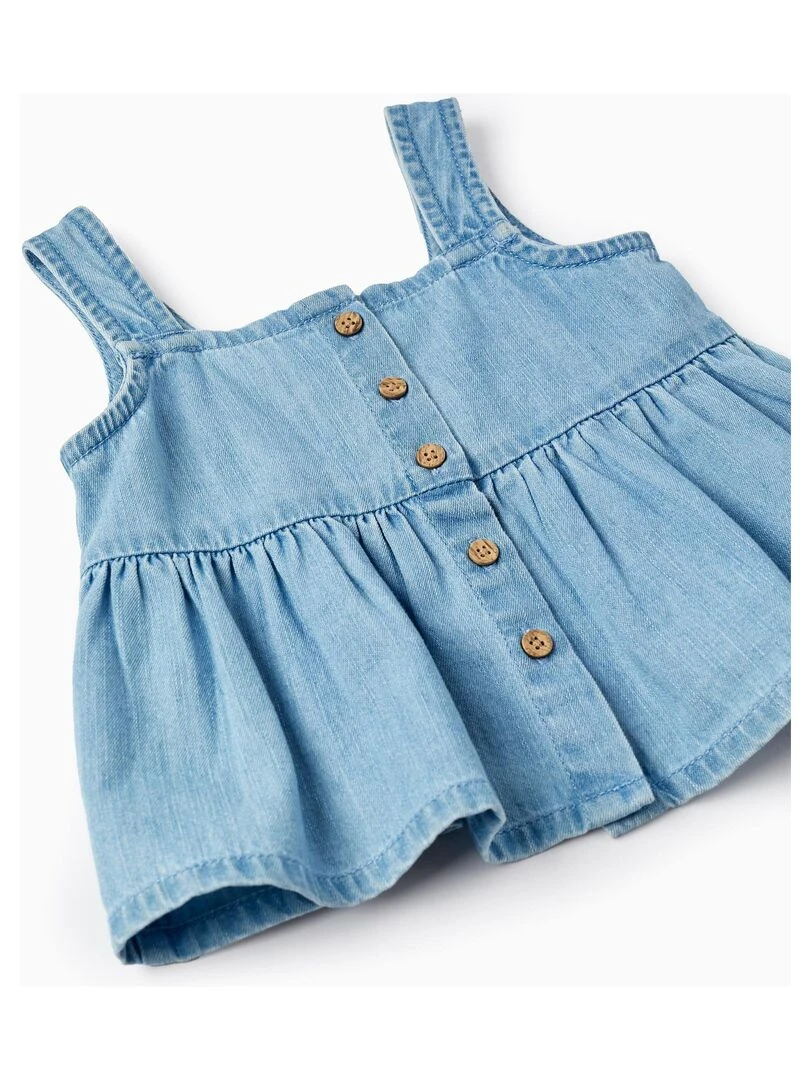 Débardeur En Jean Pour Bébé Fille manches courtes   Bleu