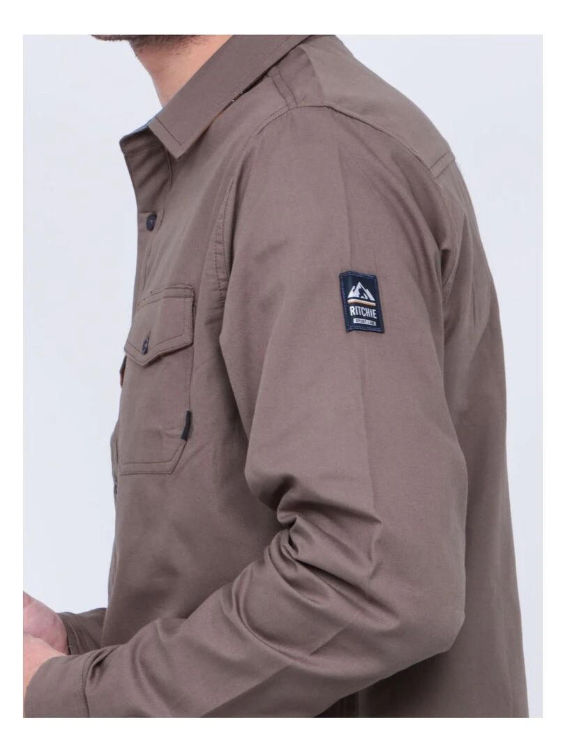 Chemise manches longues pur coton TYREX   Kaki