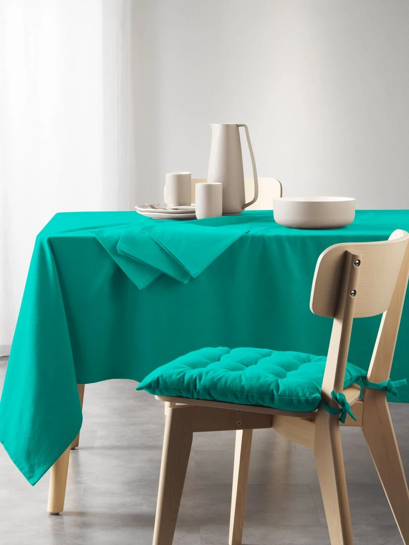 Nappe rectangle coton recycle Collection Grand mistral Vert émeraude