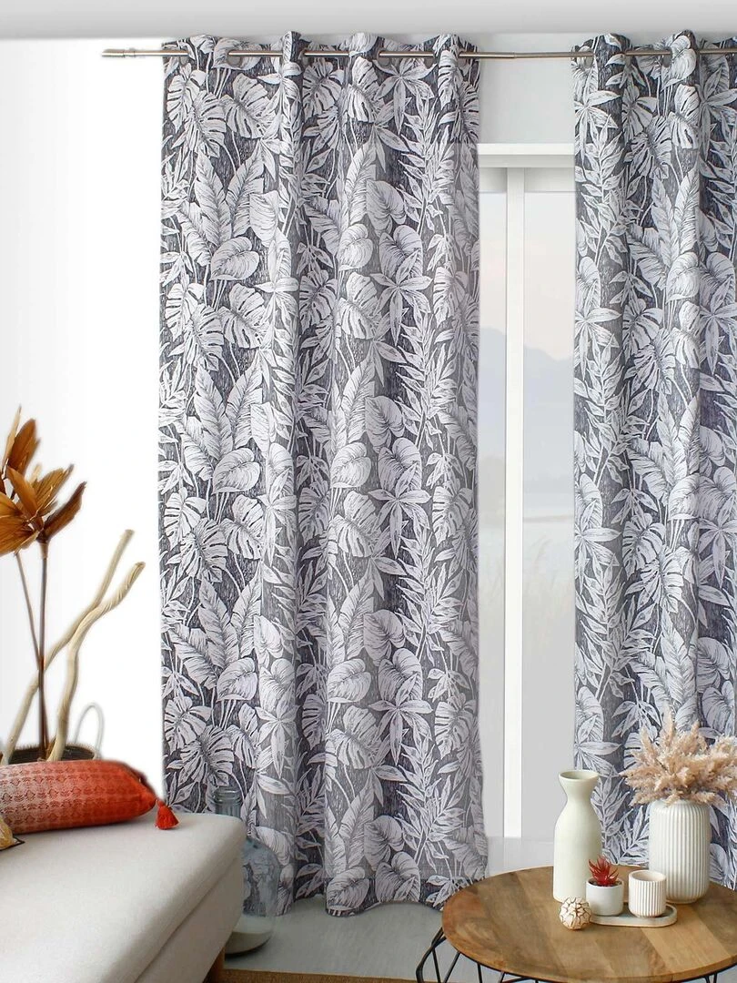 Rideau tamisant au style exotique Gris foncé