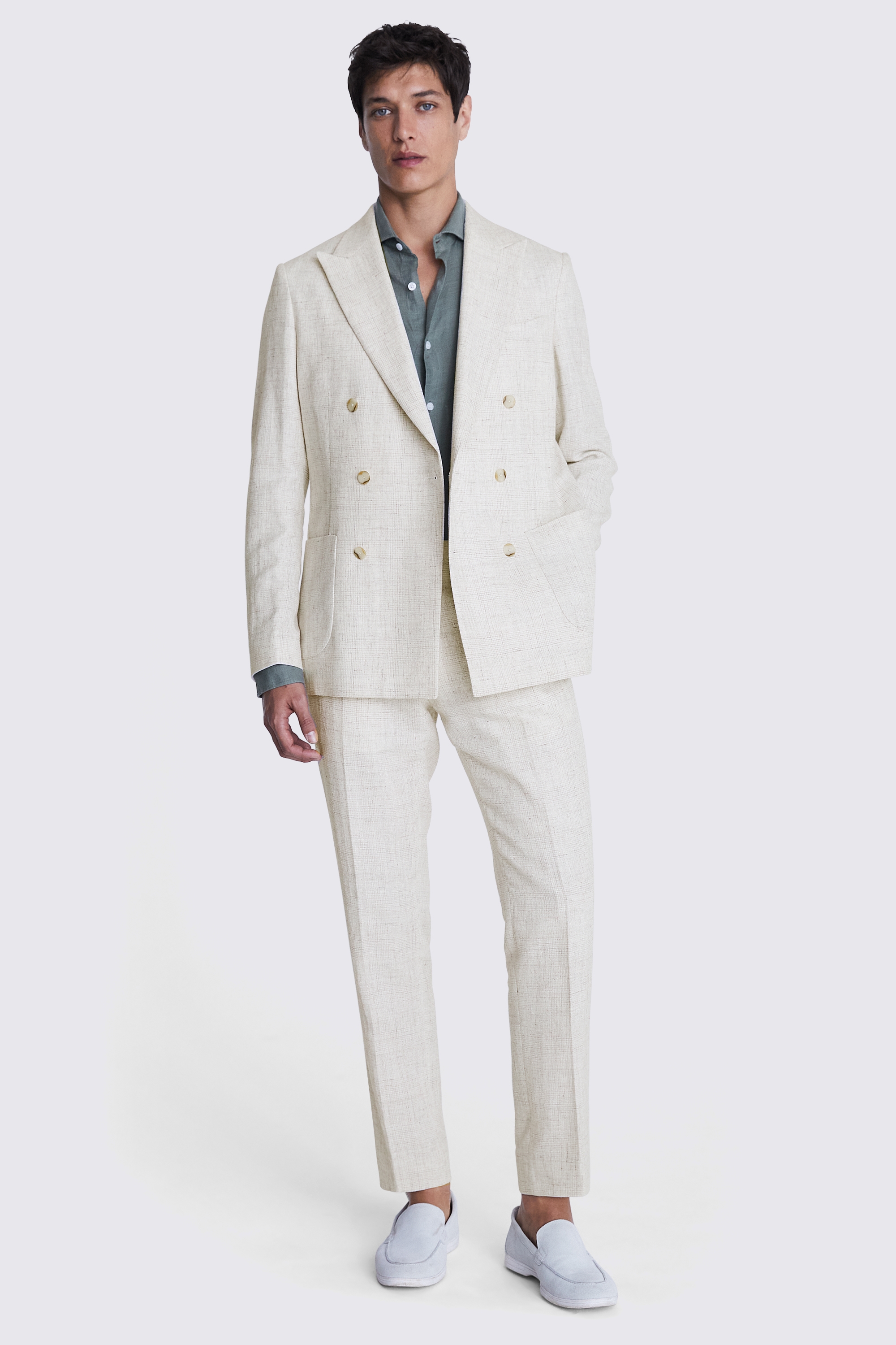 Italian Tailored Fit Off White Check Jacket Buy Online at Moss