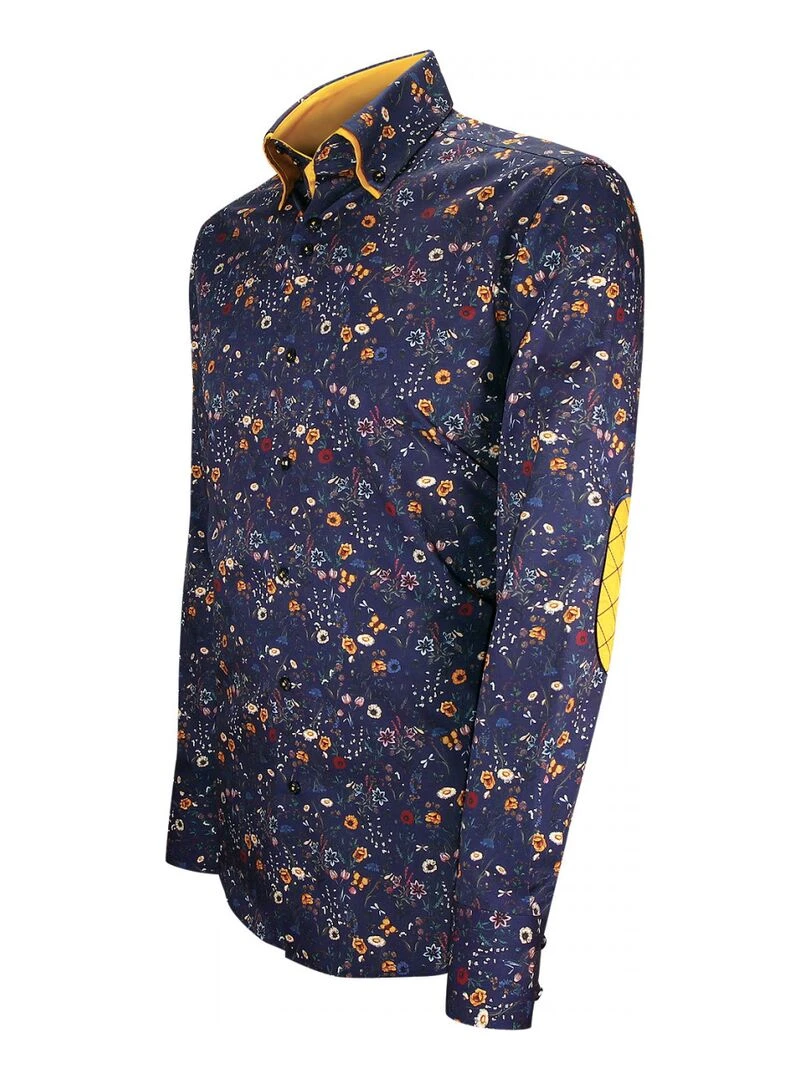 Chemise double col à coudières EROS   Bleu