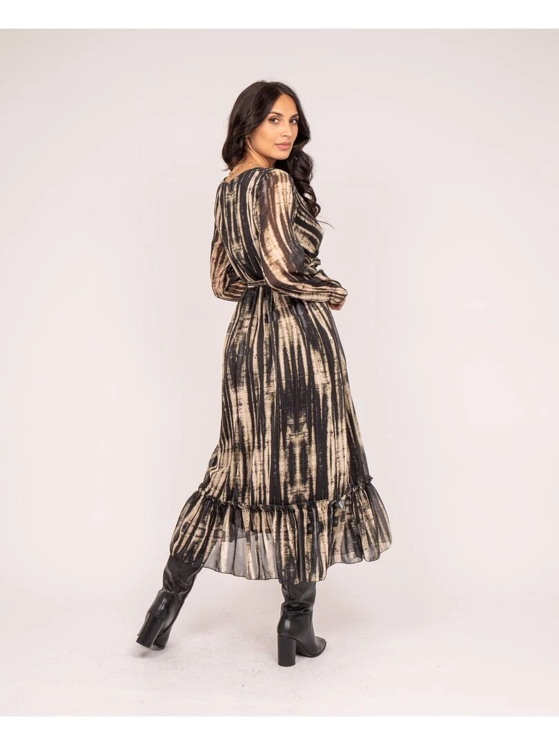Robe longue motifs IZAN Kaki