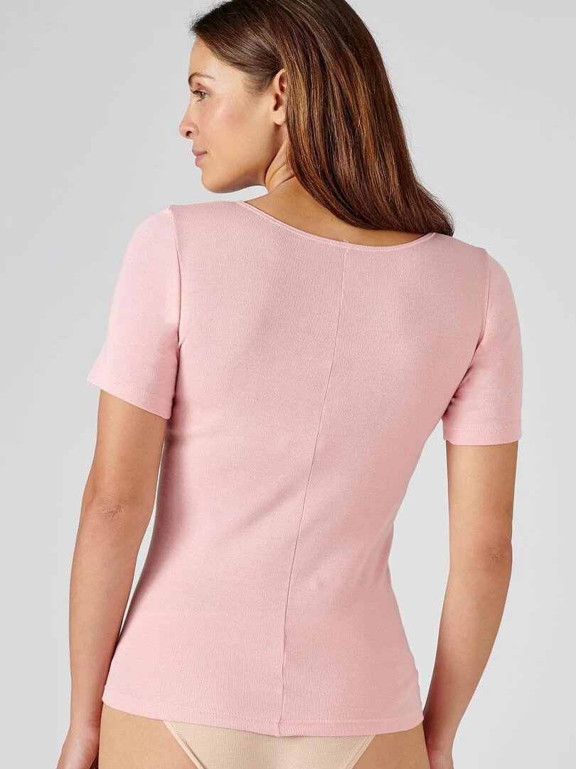 T shirt manches courtes Essential pur coton peigné   Damart   Rose