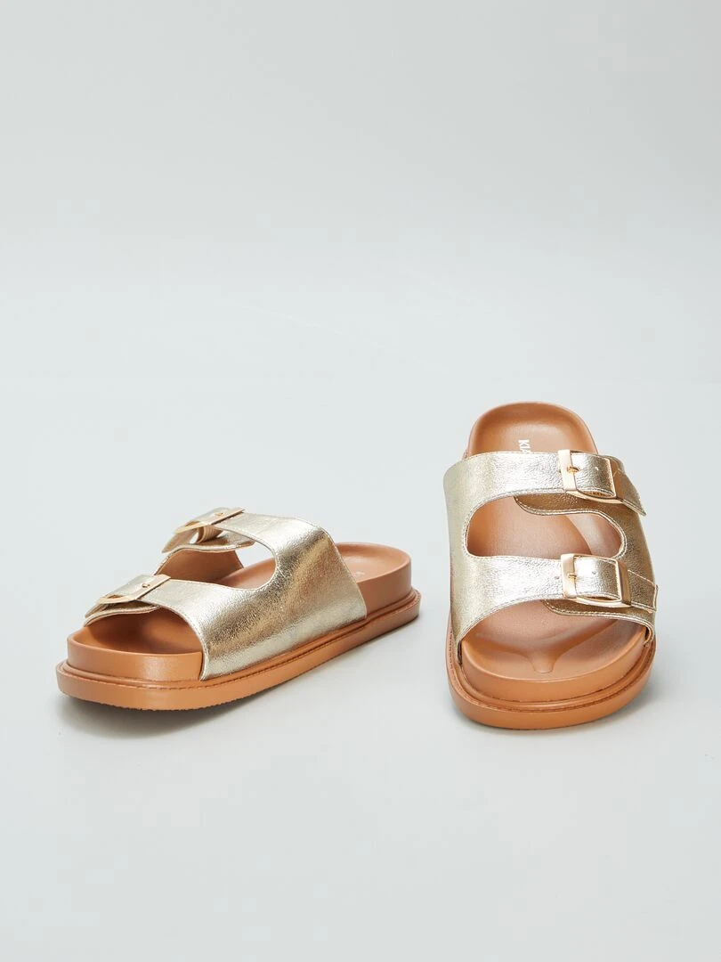 Sandales à double brides   Doré