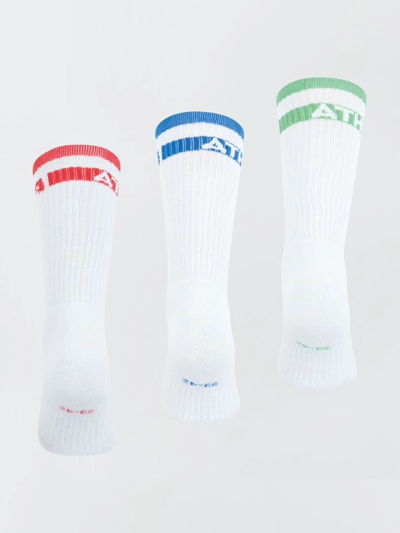 Lot de 3 paires de chaussettes mi hautes 'Athena'   Blanc