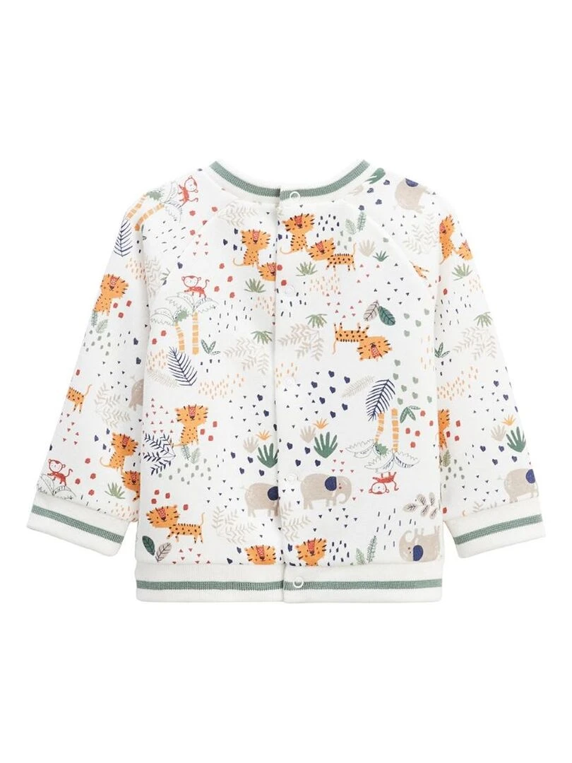 Ensemble bébé sweat en molleton et pantalon Savane Family Ecru