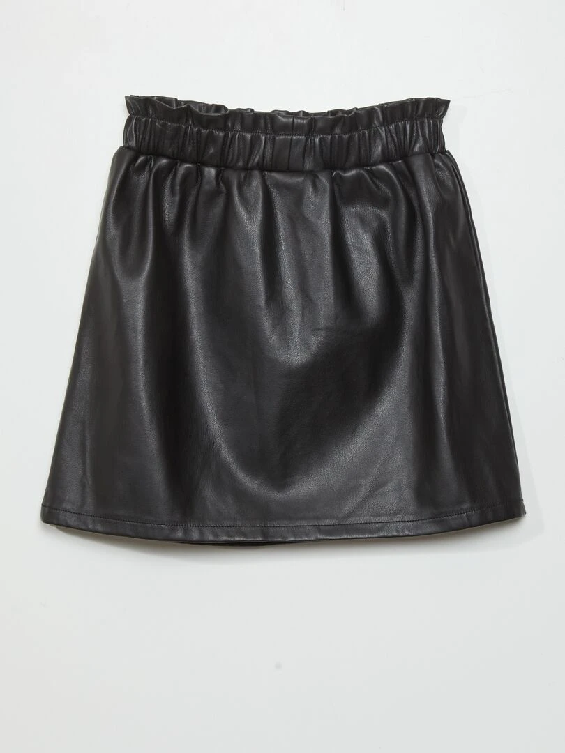 Jupe en simili paper bag noir