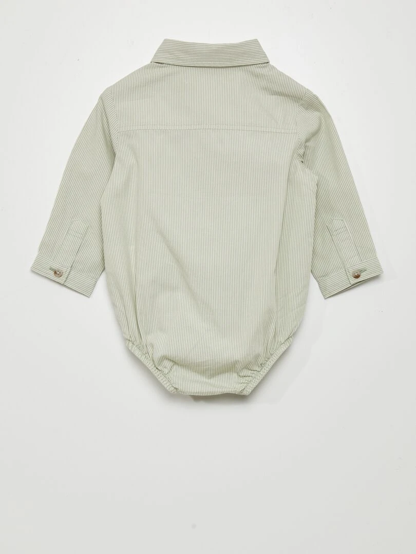 Body chemise à 'rayures'   VERT