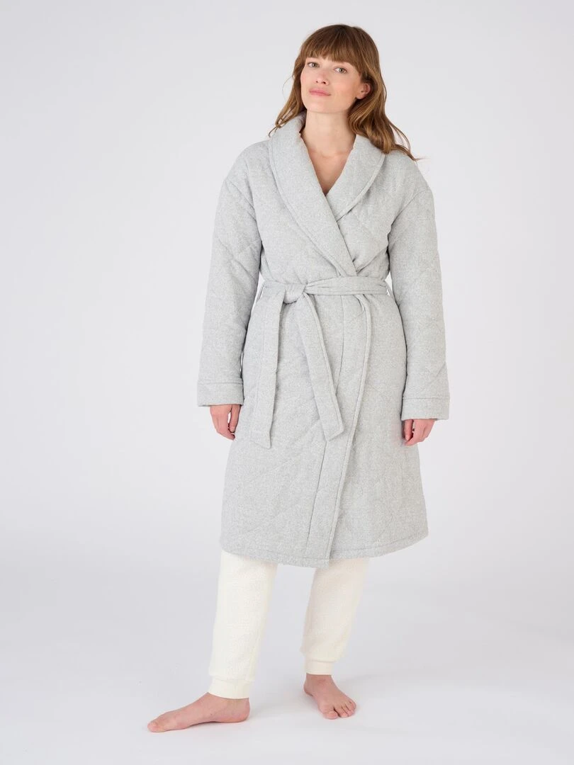 Peignoir matelassé Thermolactyl   Damart   Gris chiné