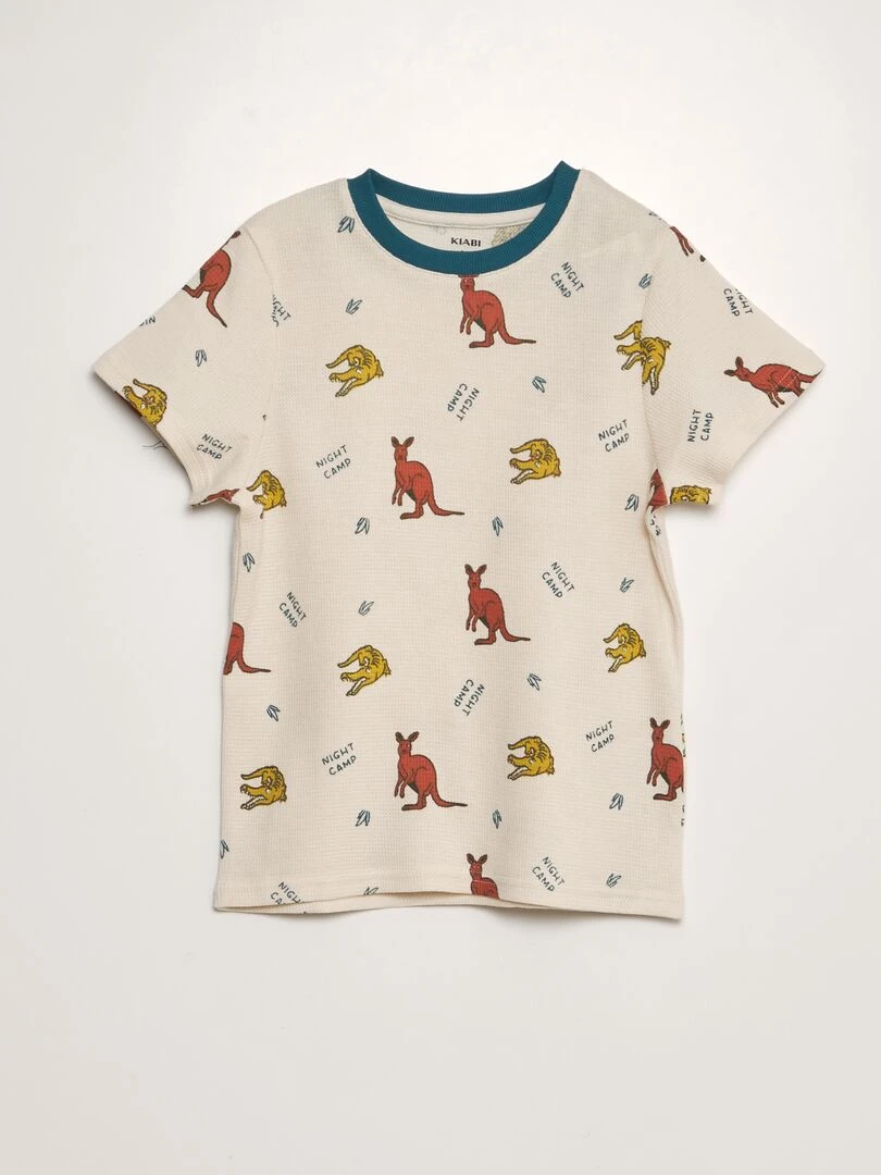 Ensemble pyjama en nid d'abeilles   2 pièces   Beige