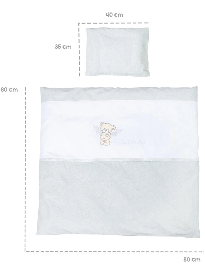 ROBA Berceau Heartbreaker 40x90 cm + Équipement Complet   Bois Laqué Blanc   Blanc