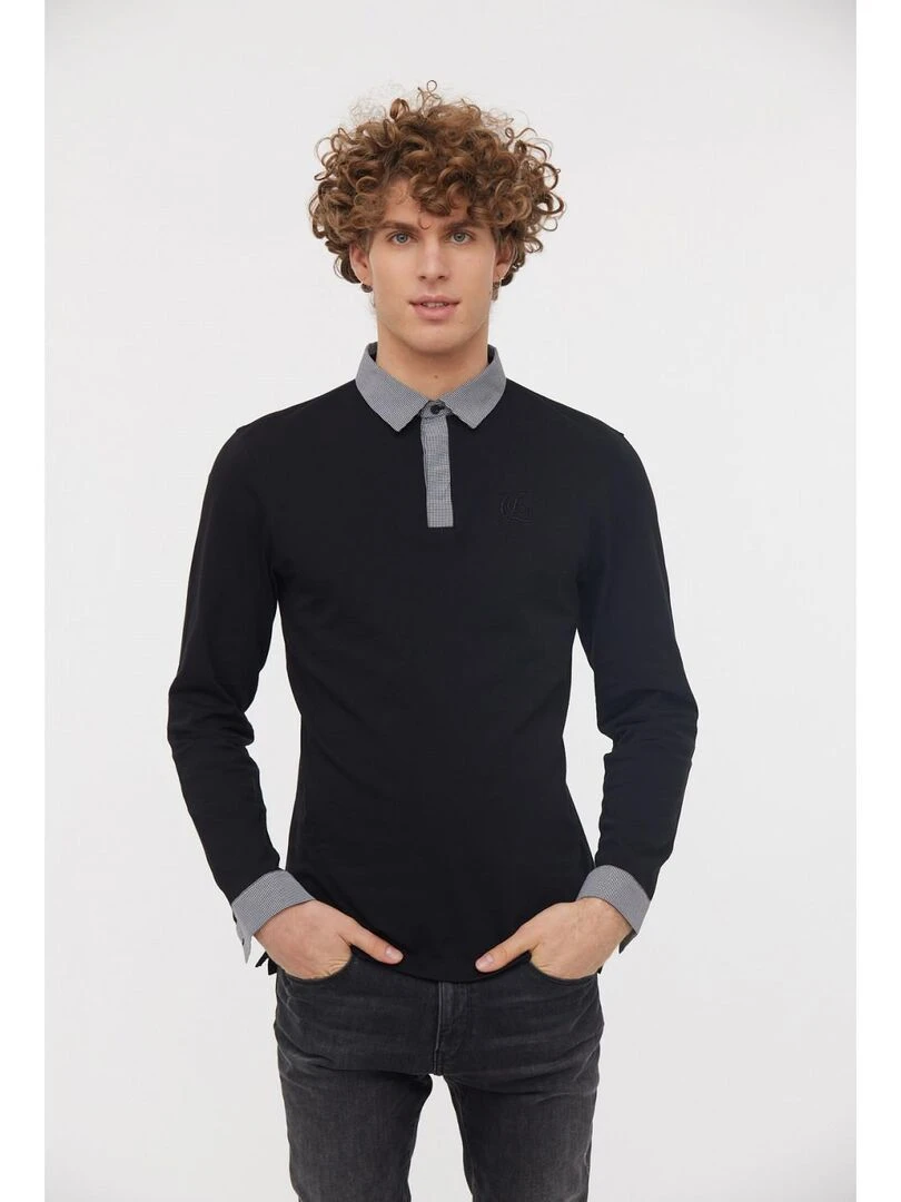 Lee Cooper Polo manches longues coton regular BORNEAZ Noir